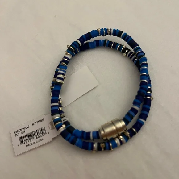 Kendra Scott Blue and Silver Beaded Wrap Bracelet - Picture 2 of 2